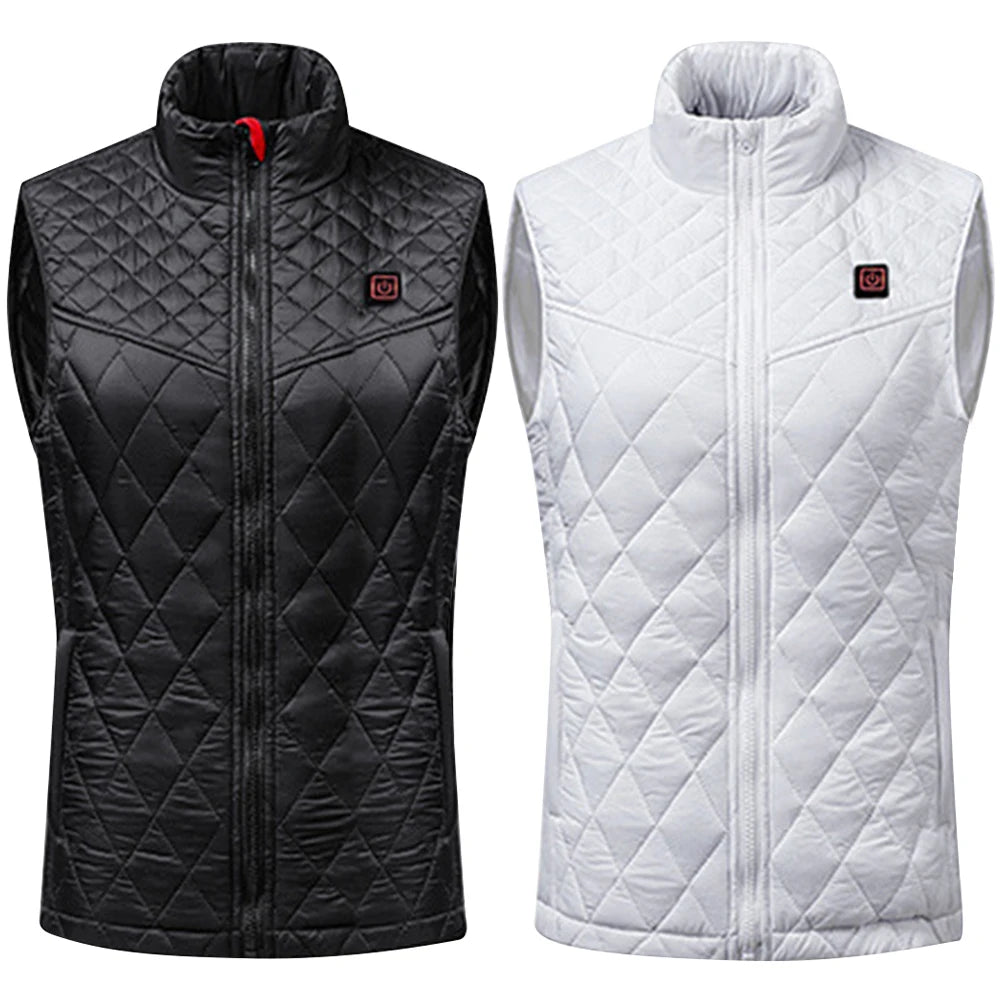 Women Electric Heating Vest Rechargable Heating Thermal Vest 3 Heating Levels 9 Zone Heating for Sports Hunting Hiking