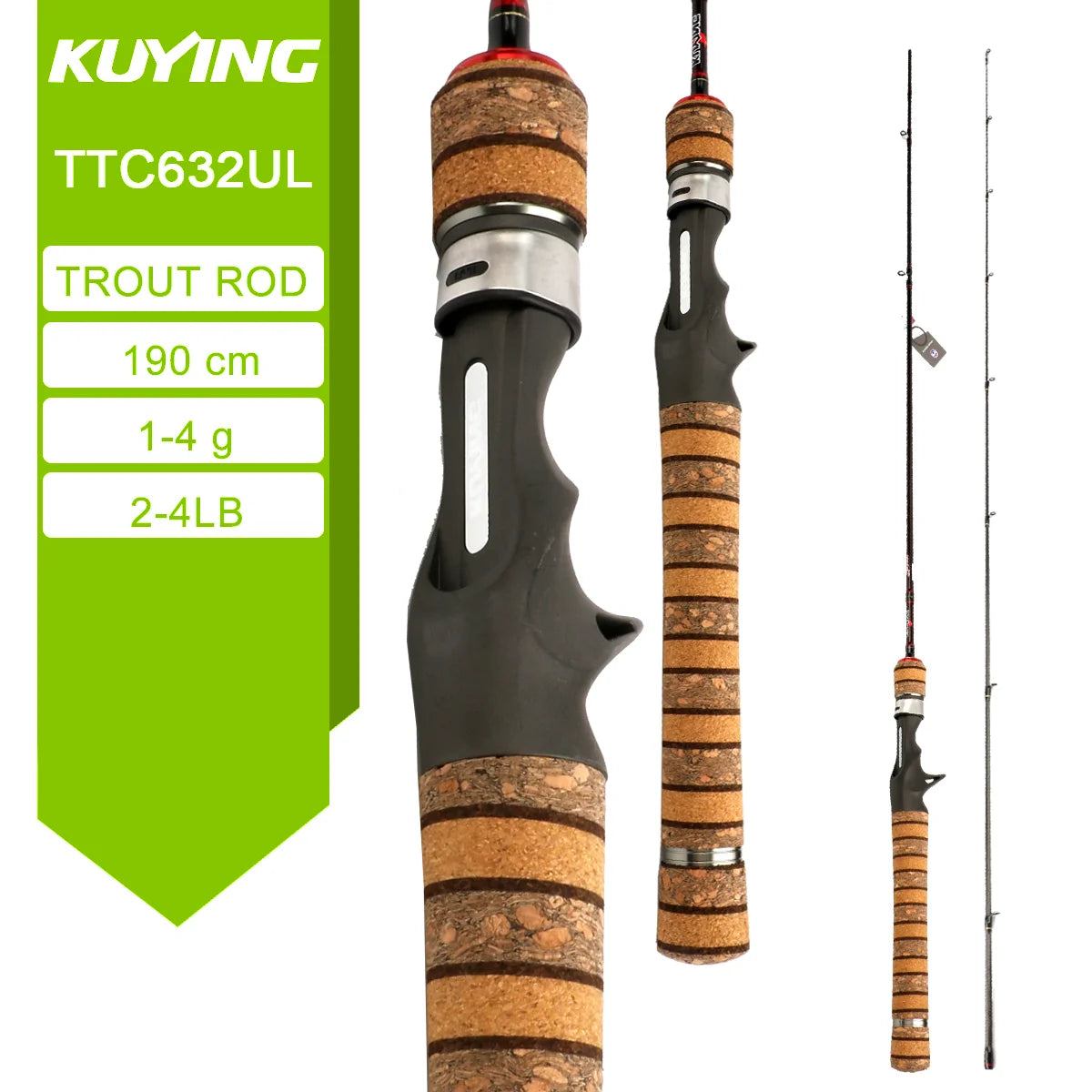 Deliver from USA KUYING TETON TTC662L TTC632UL TTS662L TTC602LS TTS602LS Fishing Lure Rod Casting Spinning River Stream Carbon