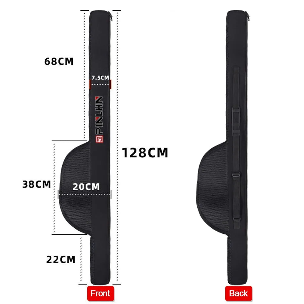 New Portable Fishing Rod Bag With Shoulder Strap 118/128cm Fishing Pole Reel Bag Folding Fishing Pole Case