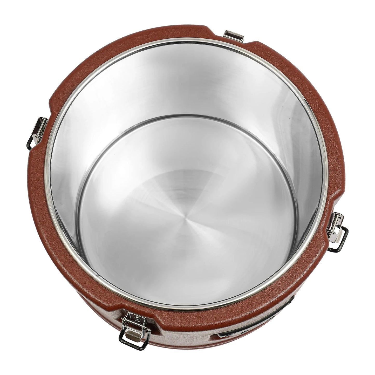 30L Food Warmer, Stainless Steel Food Cooler, Brown Insulated Food Carrier, Commercial Soup Container for Hot or Cold Food