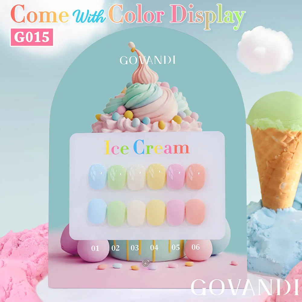 High-end Cream Milk 6pcs Gel Nail Polish Set 15ml Soak Off UV LED Gel Varnishes With Free Color Card For Nail Salon Lacquer 15ml