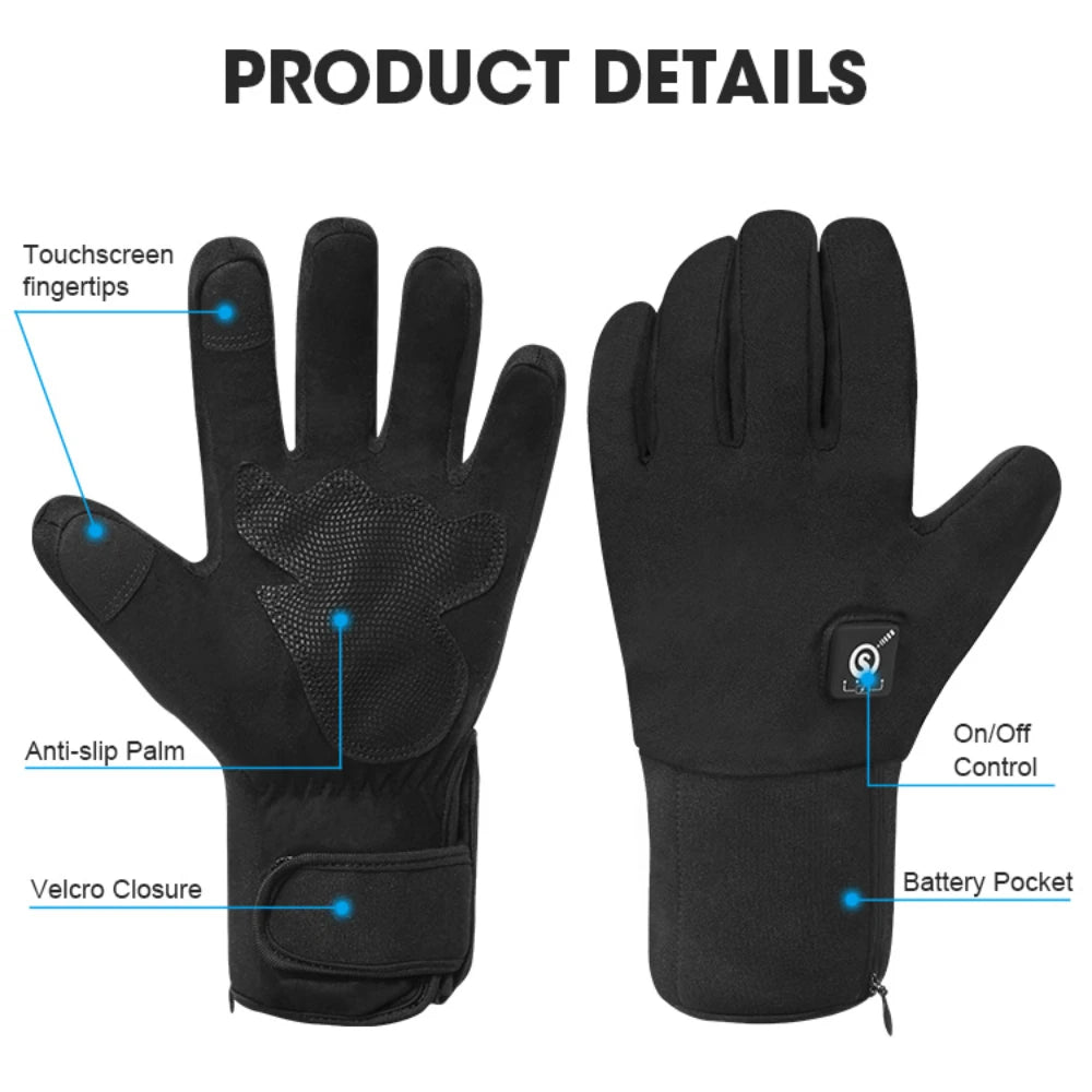 Savior Heat Winter Ski Heated Gloves Hand Warm Rechargeable Eelctric Battery for Men Women Keep Heating Outdoor Sports Gloves