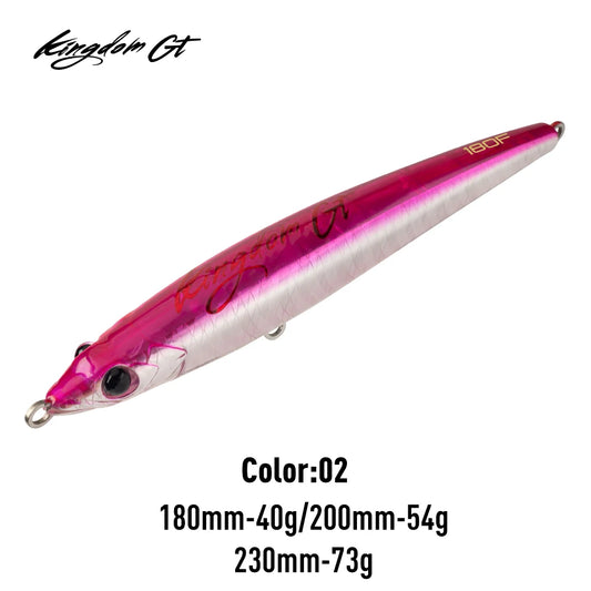 Kingdom Floating Pencil Sea Fishing Lure 40g  54g 73g GT Tuna Saltwater Fishing Artificial Hard Wobbler For Sea Fishing