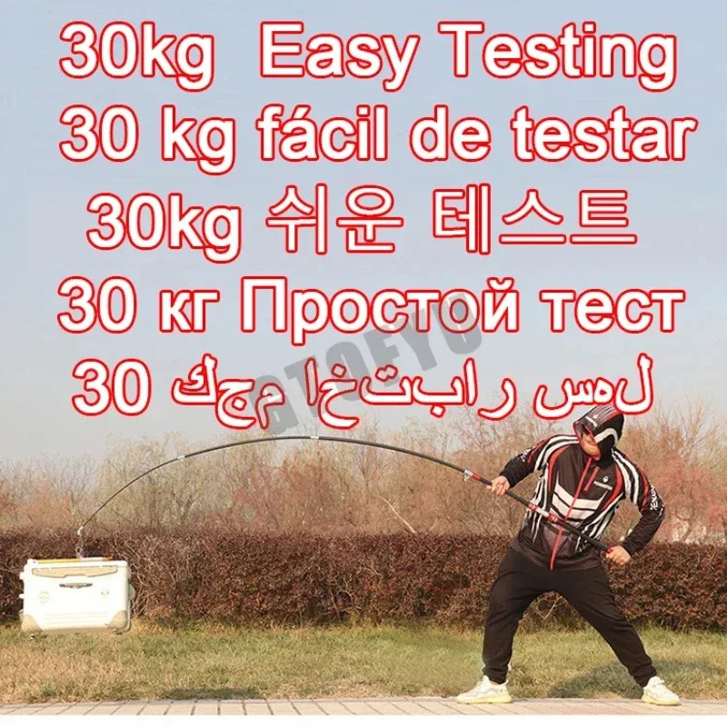 2.1-4.5M Carbon Fishing Rod 50kg above Superhard Long Distance Throwing shot Rod Telescopic Sea Boat High Quality Fishing Gear