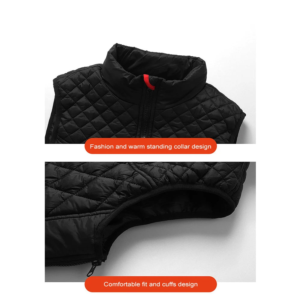 Women Electric Heating Vest Rechargable Heating Thermal Vest 3 Heating Levels 9 Zone Heating for Sports Hunting Hiking