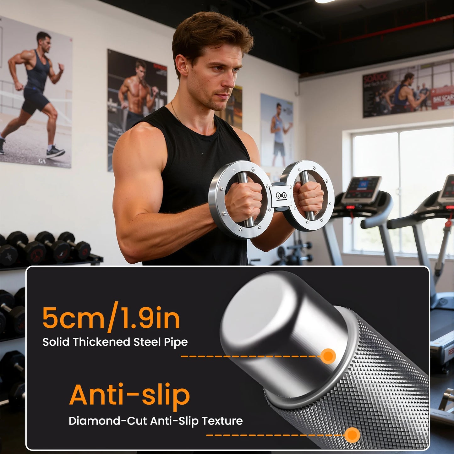 Rotator Machine Multifunctional Grip Strength Trainer 8 to 15 Pounds Adjustable Forearm Exerciser