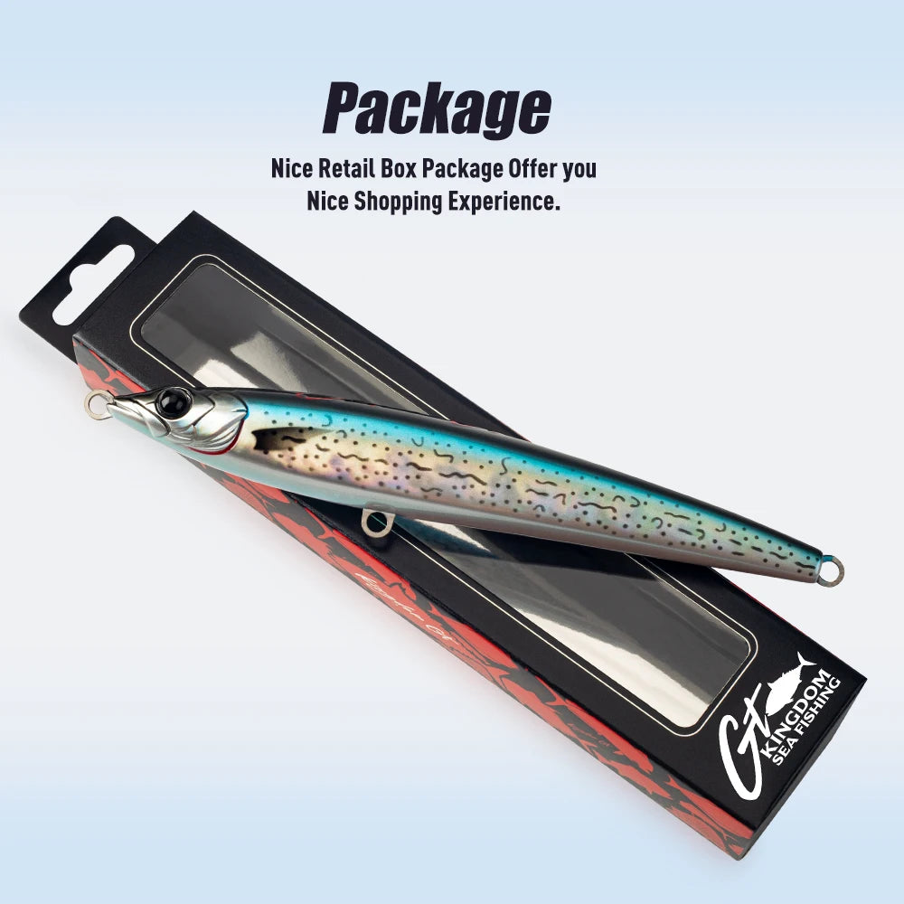 Kingdom Floating Pencil Sea Fishing Lure 40g  54g 73g GT Tuna Saltwater Fishing Artificial Hard Wobbler For Sea Fishing
