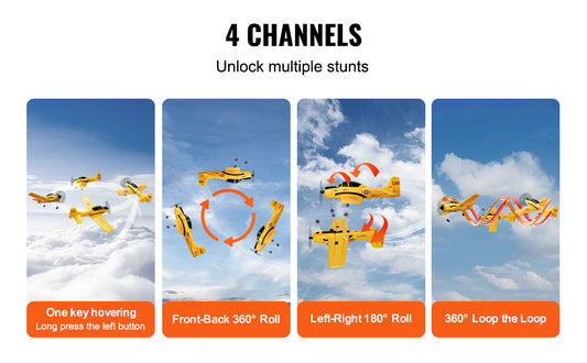 SucceBuy RC Plane 2.4G 4CH Remote Control Airplane with 6-Axis Gyro Stabilizer Aircraft Toy RC Glider for Kids Beginners Gifts
